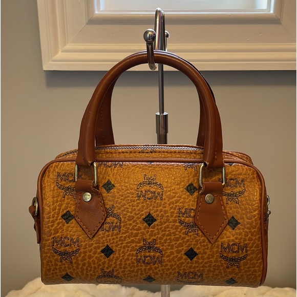 MCM Vintage Mini Boston Handbag With Gold-tone Hardware - Picture 4 of 14